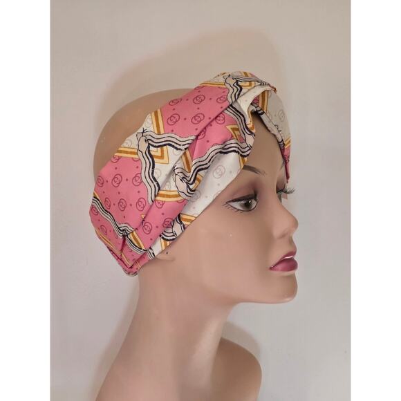 Gucci Beige pink multicolor GG Patterned Headband M sz main image 3